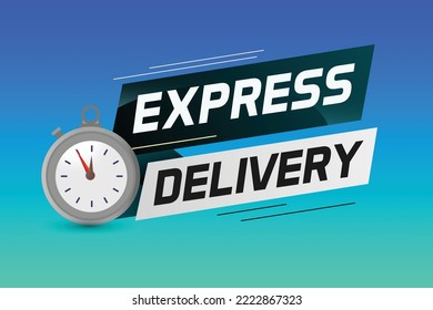 Express delivery word concept vector illustration with stopwatch style for use landing page, template, ui, web, mobile app, poster, banner, flyer, background, gift card, coupon, label