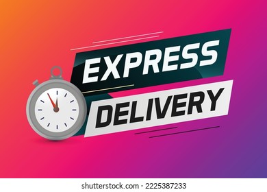 Express delivery word concept vector illustration with stopwatch style for use landing page, template, ui, web, mobile app, poster, banner, flyer, background, gift card, coupon, label