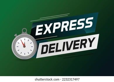 Express delivery word concept vector illustration with stopwatch style for use landing page, template, ui, web, mobile app, poster, banner, flyer, background, gift card, coupon, label