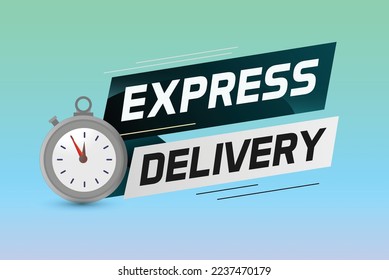 Express delivery word concept vector illustration with stopwatch style for use landing page, template, ui, web, mobile app, poster, banner, flyer, background, gift card, coupon, label