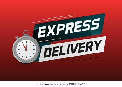 Express delivery word concept vector illustration with stopwatch style for use landing page, template, ui, web, mobile app, poster, banner, flyer, background, gift card, coupon, label