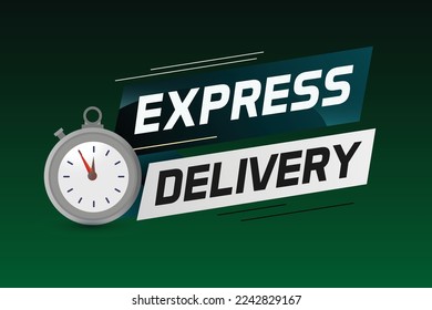 Express delivery word concept vector illustration with stopwatch style for use landing page, template, ui, web, mobile app, poster, banner, flyer, background, gift card, coupon, label
