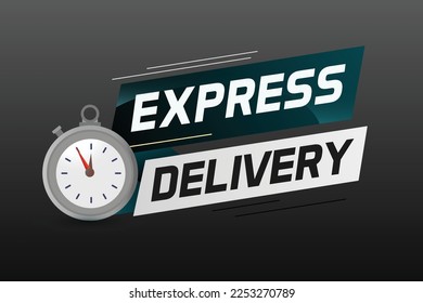 Express delivery word concept vector illustration with stopwatch style for use landing page, template, ui, web, mobile app, poster, banner, flyer, background, gift card, coupon, label