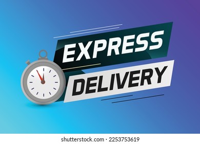 Express delivery word concept vector illustration with stopwatch style for use landing page, template, ui, web, mobile app, poster, banner, flyer, background, gift card, coupon, label