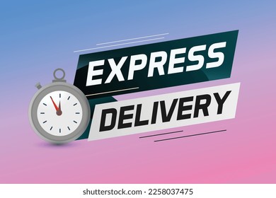 Express delivery word concept vector illustration with stopwatch style for use landing page, template, ui, web, mobile app, poster, banner, flyer, background, gift card, coupon, label