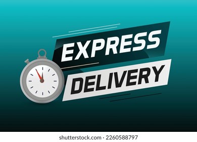 Express delivery word concept vector illustration with stopwatch style for use landing page, template, ui, web, mobile app, poster, banner, flyer, background, gift card, coupon, label