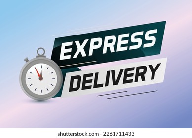 Express delivery word concept vector illustration with stopwatch style for use landing page, template, ui, web, mobile app, poster, banner, flyer, background, gift card, coupon, label