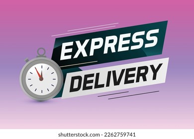 Express delivery word concept vector illustration with stopwatch style for use landing page, template, ui, web, mobile app, poster, banner, flyer, background, gift card, coupon, label