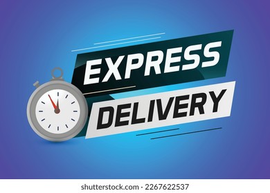 Express delivery word concept vector illustration with stopwatch style for use landing page, template, ui, web, mobile app, poster, banner, flyer, background, gift card, coupon, label