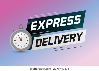 Express delivery word concept vector illustration with stopwatch style for use landing page, template, ui, web, mobile app, poster, banner, flyer, background, gift card, coupon, label