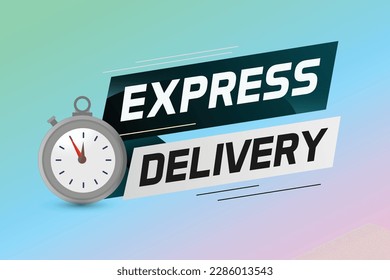 Express delivery word concept vector illustration with stopwatch style for use landing page, template, ui, web, mobile app, poster, banner, flyer, background, gift card, coupon, label