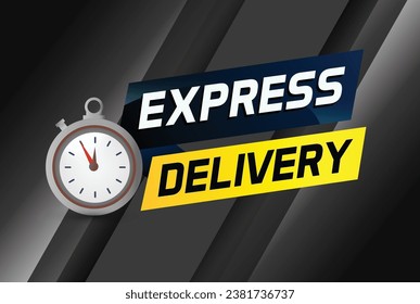 Express delivery word concept vector illustration with stopwatch style for use landing page, template, ui, web, mobile app, poster, banner, flyer, red background, gift card, coupon, label