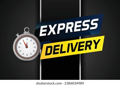 Express delivery word concept vector illustration with stopwatch style for use landing page, template, ui, web, mobile app, poster, banner, flyer, red background, gift card, coupon, label