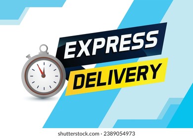 Express delivery word concept vector illustration with stopwatch style for use landing page, template, ui, web, mobile app, poster, banner, flyer, red background, gift card, coupon, label