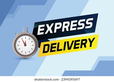 Express delivery word concept vector illustration with stopwatch style for use landing page, template, ui, web, mobile app, poster, banner, flyer, red background, gift card, coupon, label