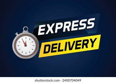 Express delivery word concept vector illustration with stopwatch style for use landing page, template, ui, web, mobile app, poster, banner, flyer, red background, gift card, coupon, label