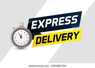 Express delivery word concept vector illustration with stopwatch style for use landing page, template, ui, web, mobile app, poster, banner, flyer, bac