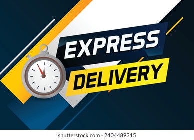 Express delivery word concept vector illustration with stopwatch style for use landing page, template, ui, web, mobile app, poster, banner, flyer, background, gift card, coupon, label
