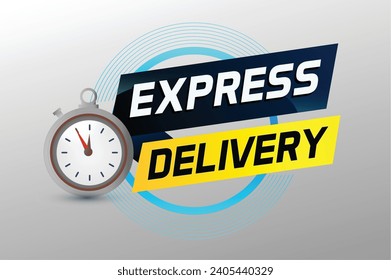 Express delivery word concept vector illustration with stopwatch style for use landing page, template, ui, web, mobile app, poster, banner, flyer, bac