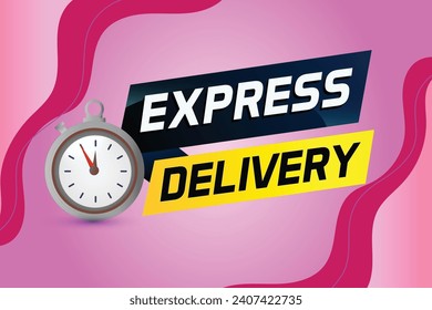 Express delivery word concept vector illustration with stopwatch style for use landing page, template, ui, web, mobile app, poster, banner, flyer, bac