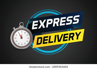 Express delivery word concept vector illustration with stopwatch style for use landing page, template, ui, web, mobile app, poster, banner, flyer, bac