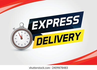 Express delivery word concept vector illustration with stopwatch style for use landing page, template, ui, web, mobile app, poster, banner, flyer, bac