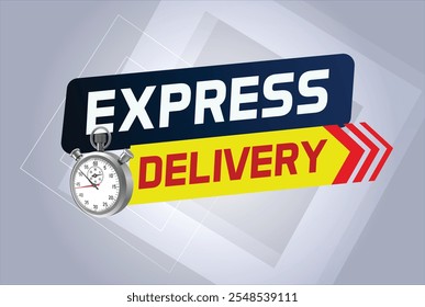 Express delivery word concept vector illustration with stopwatch style for use landing page, template, ui, web, mobile app, poster, banner, flyer, background, gift card, coupon, label  