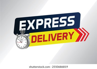 Express delivery word concept vector illustration with stopwatch style for use landing page, template, ui, web, mobile app, poster, banner, flyer, background, gift card, coupon, label  