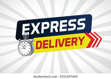 Express delivery word concept vector illustration with stopwatch style for use landing page, template, ui, web, mobile app, poster, banner, flyer, background, gift card, coupon, label  