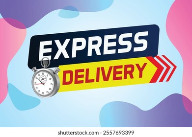 Express delivery word concept vector illustration with stopwatch style for use landing page, template, ui, web, mobile app, poster, banner, flyer, background, gift card, coupon, label  