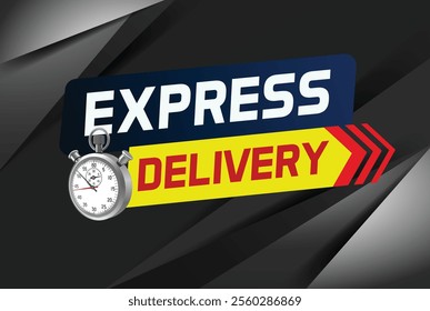 Express delivery word concept vector illustration with stopwatch style for use landing page, template, ui, web, mobile app, poster, banner, flyer, background, gift card, coupon, label  