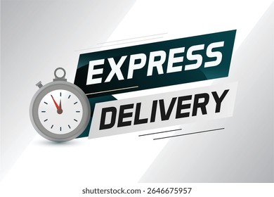 Express delivery word concept vector illustration with stopwatch style for use landing page, template, ui, web, mobile app, poster, banner, flyer, background, gift card, coupon, label

