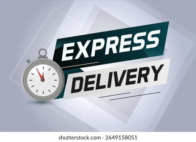 Express delivery word concept vector illustration with stopwatch style for use landing page, template, ui, web, mobile app, poster, banner, flyer, background, gift card, coupon, label
