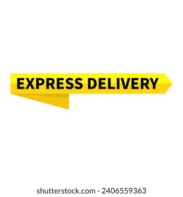 Entrega Express En Forma De Rectángulo De Cinta Amarilla Para Promoción De Venta Comercial Marketing Información De Medios Sociales
