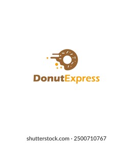 express donut logo with fast effect in flat design style