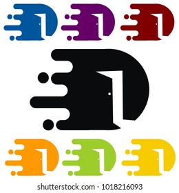 Express door. Logo and icon design vector