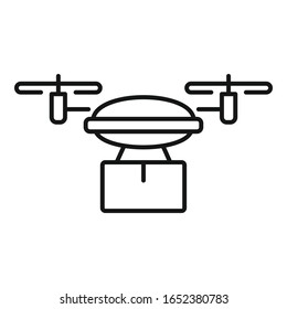 Icono de entrega rápida de drones. Icono de vector de entrega rápida de esquema para diseño web aislado en fondo blanco