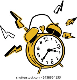 Express the effects of the clock ringing in drawings and point colors