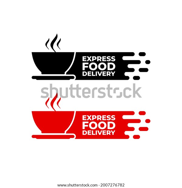 Express Food Delivery Sticker Logos Cutting Stock Vector Royalty Free Shutterstock