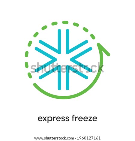 Express freeze icon. This symbol is the refrigerator and air conditioning symbol. Colorful refrigerator button icon. Editable Stroke. Logo, web and app.