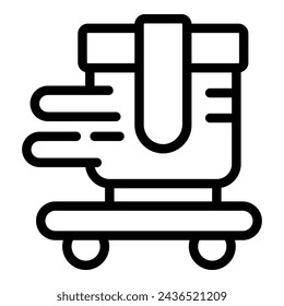 Express-Geschenk-Lieferung-Symbol Gliederungsvektor. Einzelhandel Paketversand. Courier Überraschungsbox-Verteilung