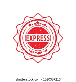 Express grunge retro red isolated stamp on white background