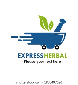 Express herbal logo template illustration