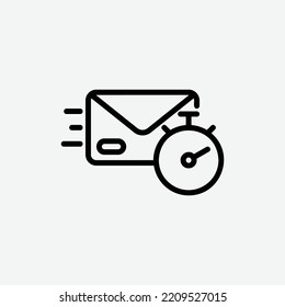  express icon, isolated Post Office outline icon in light grey background, perfect for website, blog, logo, graphic design, social media, UI, mobile app