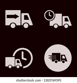 express icon set with fast delivery truck vector illustration