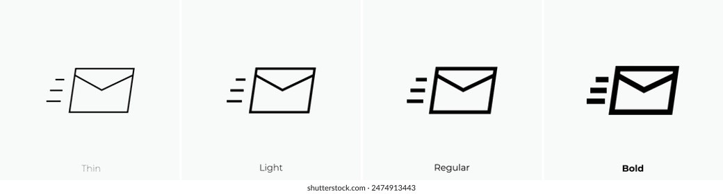 express icon. Thin, Light Regular And Bold style design isolated on white background