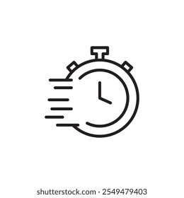 Vector de línea delgada de icono expreso aislado