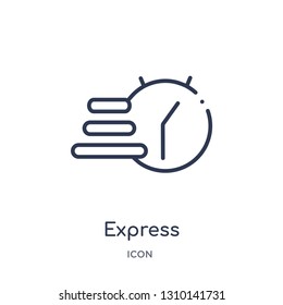 express icon from user interface outline collection. Thin line express icon isolated on white background.