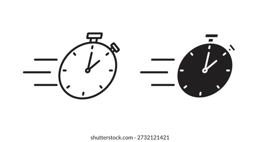 Icono Express. Ilustración vectorial, plano y carrera