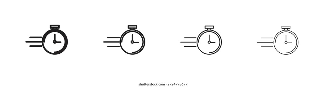 Colección de Vector de línea de iconos exprés. Icono de Vector perfecto de píxeles